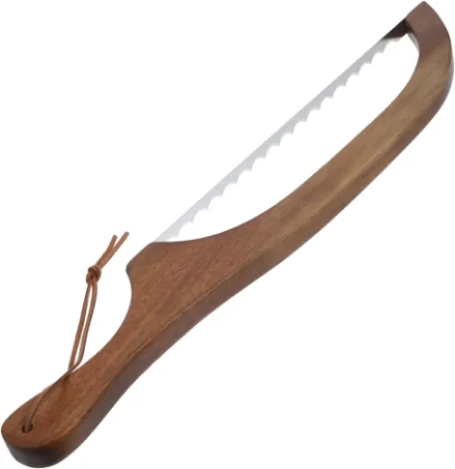 Trancheuse à Pain En Bois D'acacia, Lame En Acier Inoxydable, Manche Ergonomique, Coupe-pain Réutilisable Cuisine Domestique Et Professionnelle, Kit Avec Paquet De Rangement Et Tournevis 1