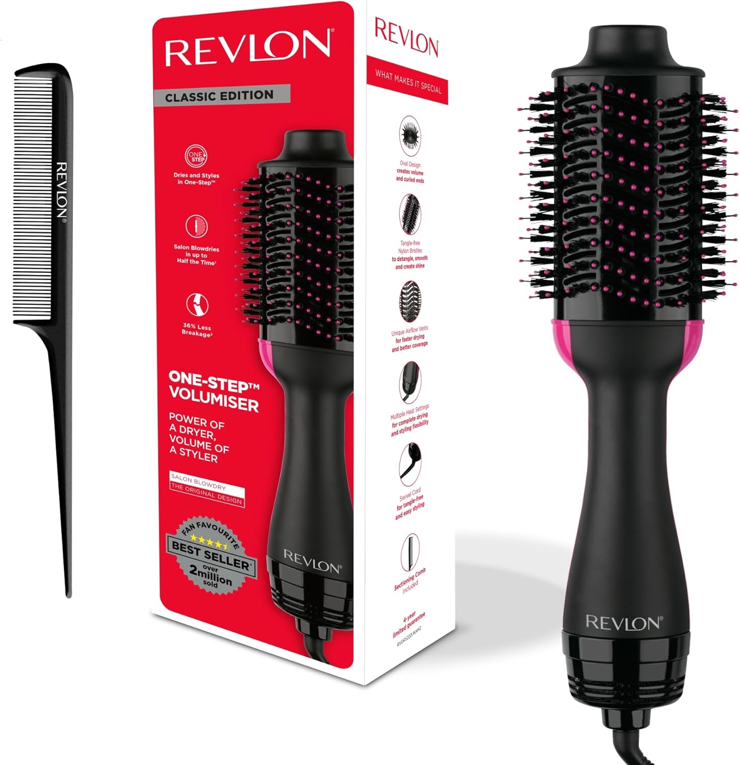 RVDR5222 Salon One-Step Brosse soufflante et volumisante Original avec peigne