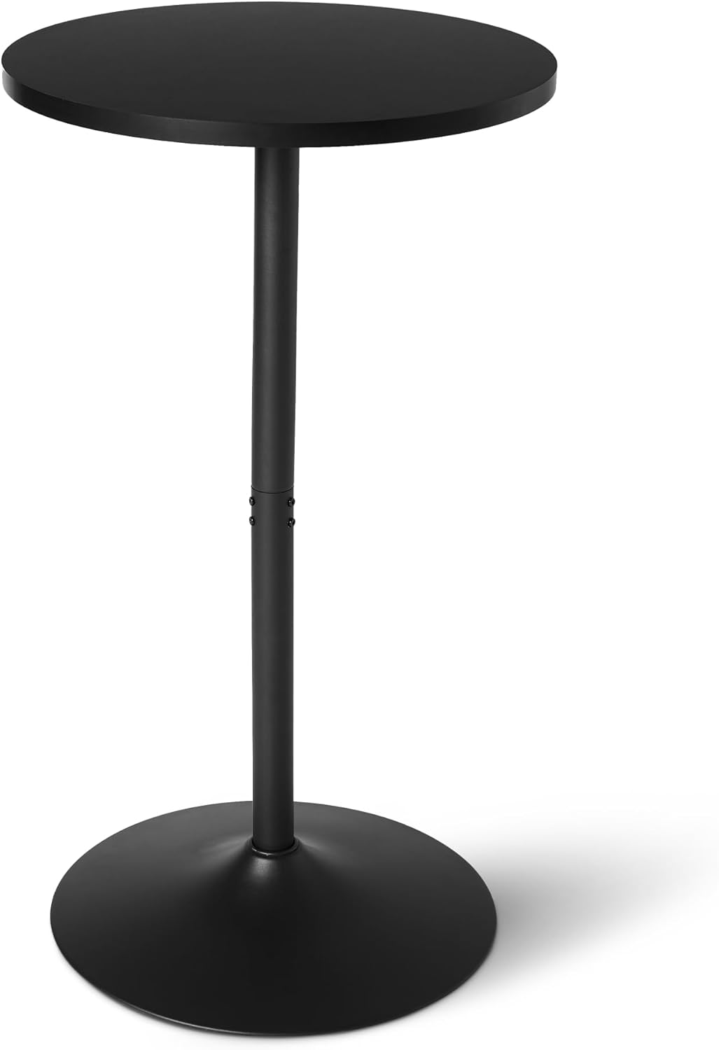 Table de Bar, Table de Petit-Déjeuner, Table de Bistrot, Ronde, pour Extérieur et Intérieur, 59,9cm x 59,9cm x 106,4cm, Noire