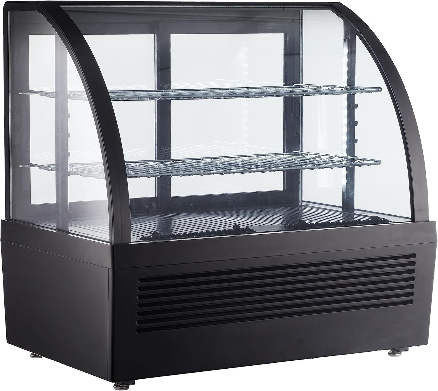 Vitrine réfrigérée à poser GCV1100, plastique/verre, 70,5 x 47,2 x 68,7 cm, 100 L, froid ventilé, 195 W, noir, pour cafés/restaurants/boulangeries (100 L - Noir)