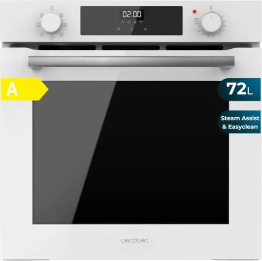 Four Multifonction 60cm Bolero Hexa M226000 Inox A, 2800W, 72L, 7 Fonctions, Mode Grill, Grill ventilé, Mode Convection, Defrost, Base vapeur X2, Steam EasyClean, Steam Assist Cristal Blanc