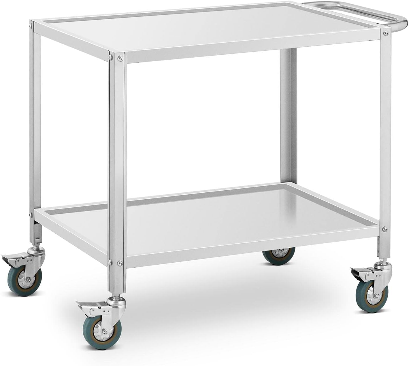 Chariot de Service à 2 Plateaux - 80 x 57 x 3,5 cm, Capacité 100 kg - Desserte de Cantine