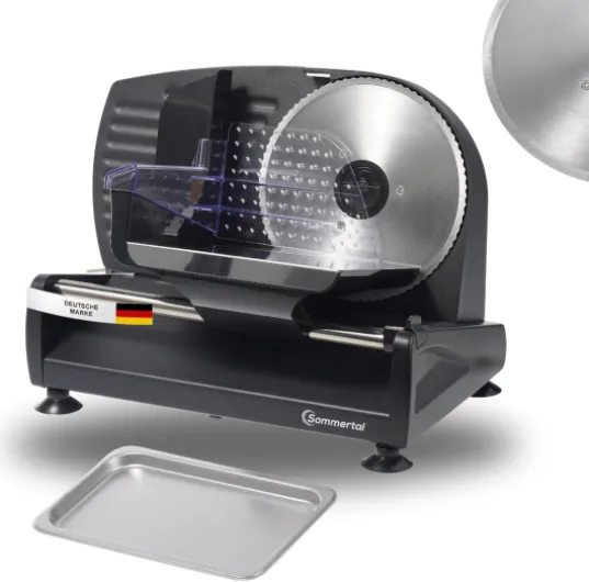 Affettatrice AS190 DUAL 200 W en acier inoxydable avec coupe ondulée et coupe lisse, gain de place, trancheuse électrique, affûteuse pour pain, professionnelle, moderne, 0-15 mm