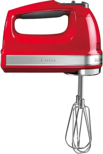 Batteur électrique 9 vitesses - Soft Start et écran LED - Mixeur cuisine avec fouets, fouet ballon, crochets pétrisseurs et pied mixeur - Moteur silencieux - 85 W - Rouge Rouge Empire