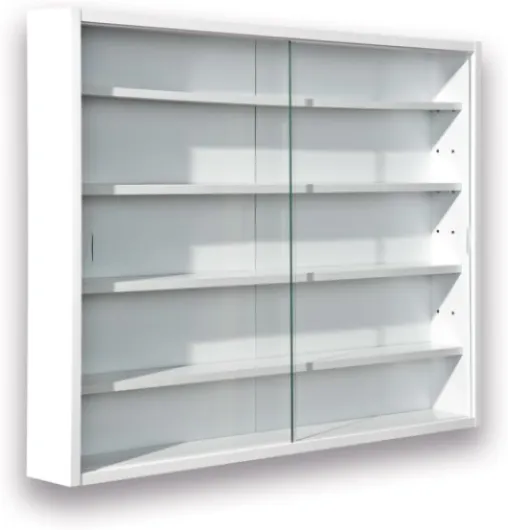 Inter Link - Vitrine Murale pour Objets de Collection – Armoire de rangement avec 4 étagères – 5 Compartiments - pour Miniatures - MDF -Blanc (80x60x9.5 cm) Compilati