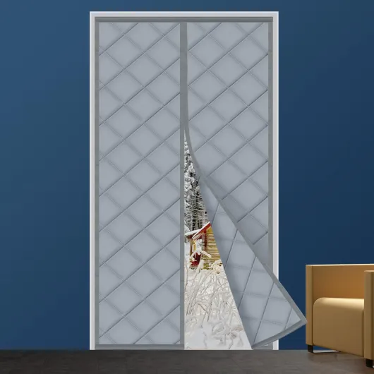 Isolation Porte Magnétique, Disponible dans toutes les tailles, au froid et au bruit, adapté aux animaux domestiques, convient aux pièces climatisées, 80 x 170cm, Gris 80L X 170H cm (1 Panneaux) Gris