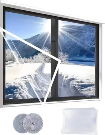 Coupe-vent de fenêtre - Film d'isolation thermique - Matériau réutilisable - Bloqueur d'air froid - Accessoire domestique pour salon, chambre à coucher et cuisine - 150 x 150 cm