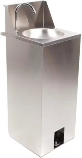 Générique Lave-Mains Autonome en INOX avec Commande au Pied - Compact et Hygiénique - Idéal pour Espaces Professionnels