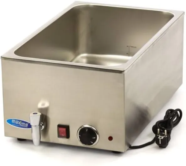Bain Marie avec Robinet Hors 1/1 GNSet Électrique - INOX - Professionnel - Maintien au Chaud