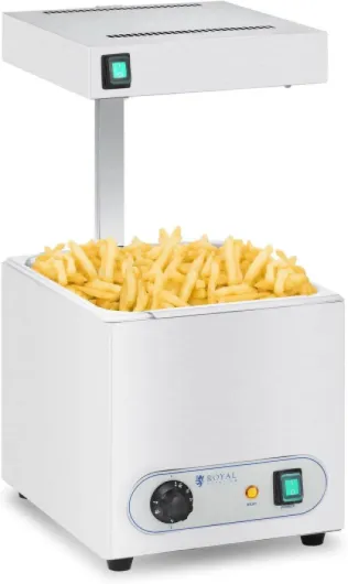 Chauffe-Frites et Lampe Chauffante Infrarouge RCWG-1500 (GN 1/2, 350 W / 500 W, Intervalle de température 30-90 °C, Composition Acier INOX, Thermostat) Chauffe Frite et Lampe Chauffante 850 W