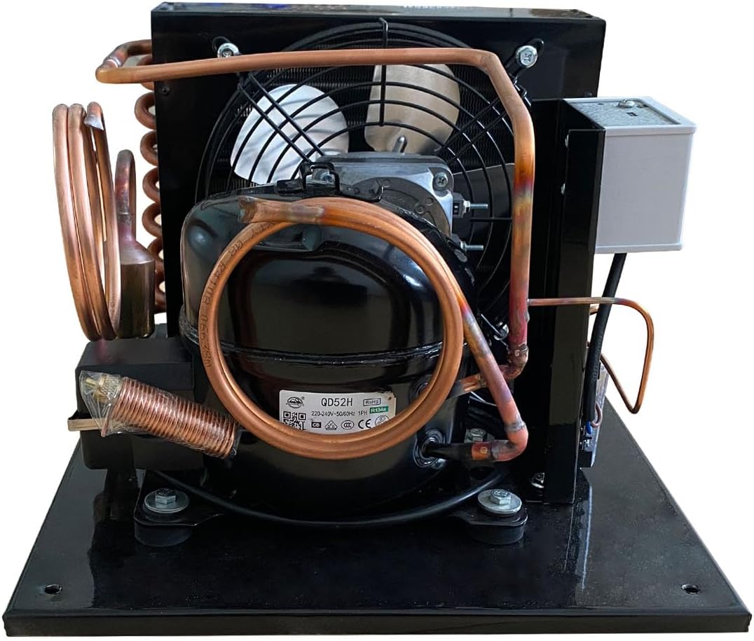 Groupe de condensation frigorifique pour chambre froide unité de refrigeration refroidisseurs évaporatifs groupe froid condensation à air monobloc congelateur (125W 370X330X250mm)