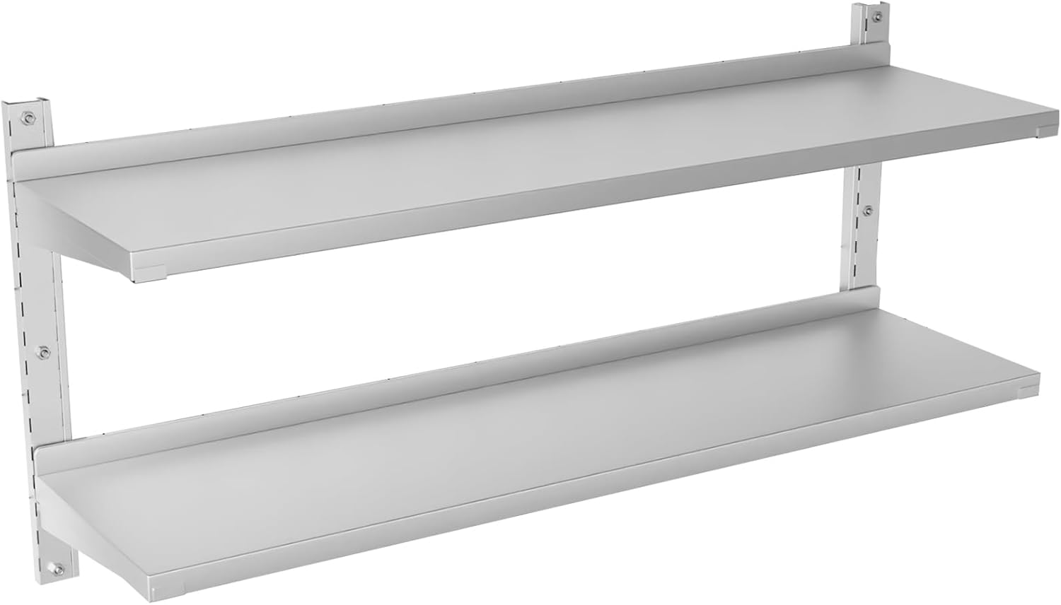 Étagère Murale INOX 2 Plateaux Rangement Cuisine pour Restaurant, Bar, Maison, Cuisine, buanderie, Garage et buanderie(47.2" x 12.6") 120 x 30 cm