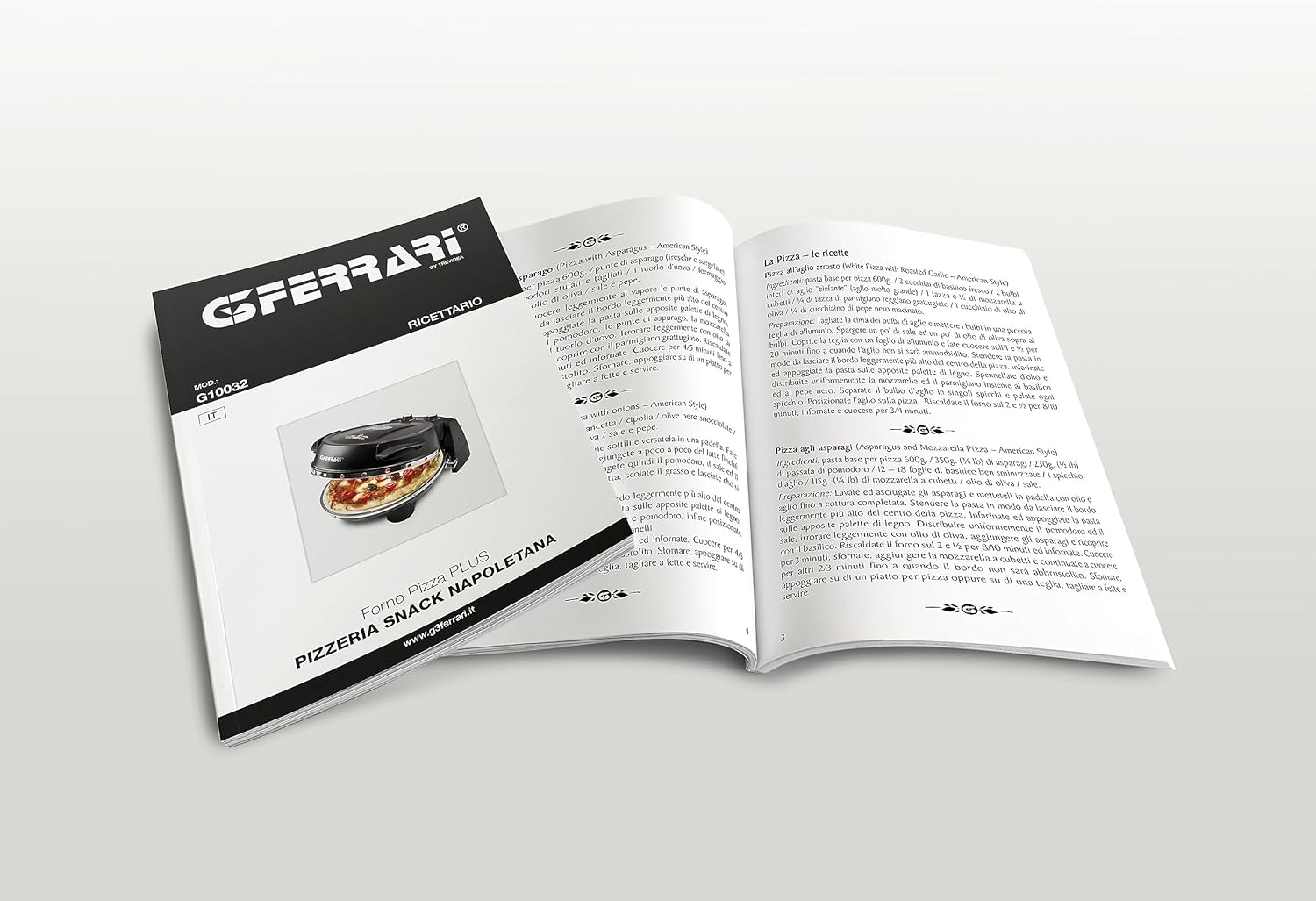 G10032 Pizzeria Snack Napoletana, Forno Pizza Plus ÉVO, Double Pierre Réfractaire (diamètre 31 cm), 1200 W, Minuteur 5', Livre de Recettes inclus, Rouge