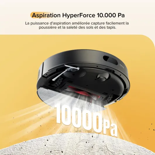 Q7 M5 Aspirateur Robot Laveur 10 000 Pa, Double Conception Anti-Enchevêtrement, Durée de Nettoyage Prolongée, Navigation Intelligente avec LiDAR Précis, APP, Noir Q7m5 Noir