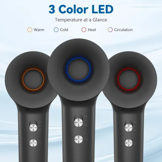 Seche Cheveux Professionnel, 200 Millions ionique Négatifs, Moteur Haute Vitesse 110000 TR/Min, 57dB Faible Bruit Sèche Cheveux Pour Maison et Voyages Gris Foncé