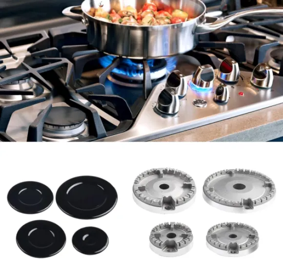 Kit de remplacement pour brûleurs de cuisinière à gaz, capuchon couronne, assure une répartition uniforme de la chaleur, facile à nettoyer et à installer (plat) Flat
