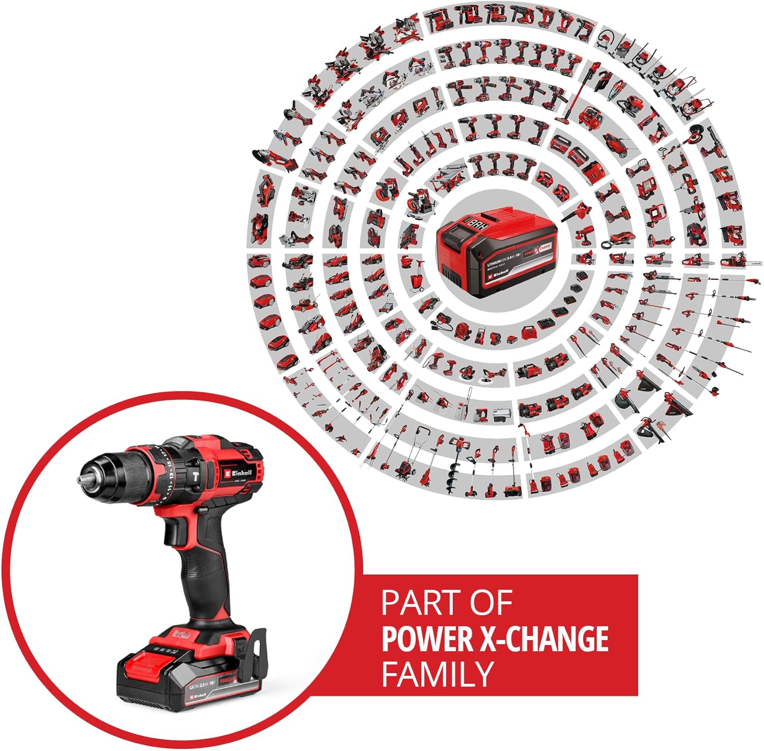 Perceuse-visseuse à percussion sans fil TE-CD 18/44 Li-i (1 x 2,5 Ah) Power X-Change (18 V, 44 Nm, perçage à percussion, mandrin métallique 13 mm, 2 vitesses, avec batterie 2,5 Ah et chargeur) 44Nm Avec Batterie 2,5Ah + Chargeur