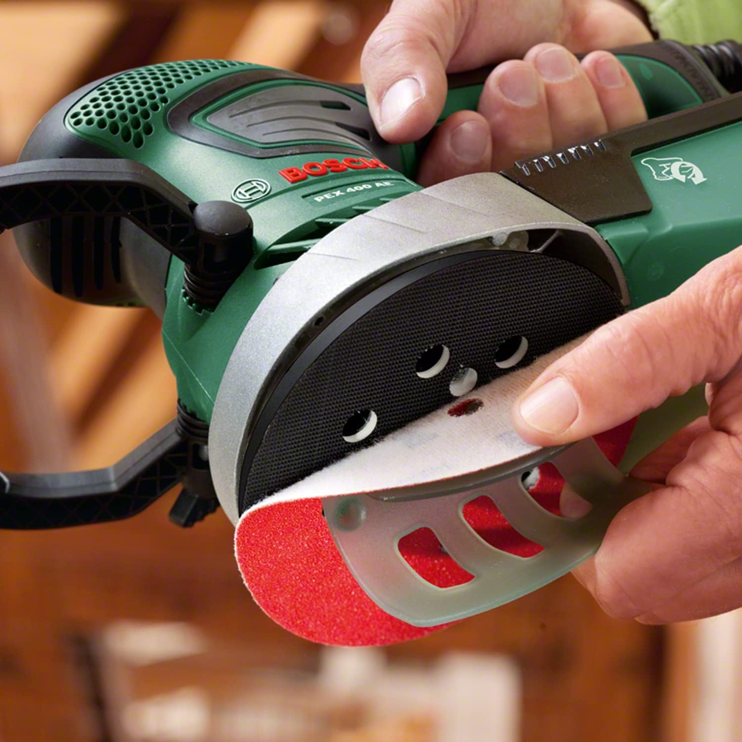 Ponceuse excentrique filaire PEX 400 AE (370W, livrée avec coffret de rangement, 1 paper assistant, 1 papier abrasif G 80)