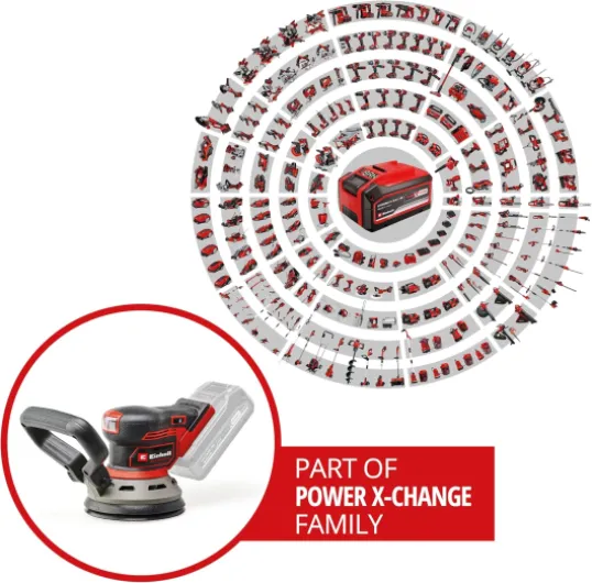 Professional Ponceuse excentrique sans fil TP-RS 18/32 Li BL-Solo Power X-Change (18 V, moteur Brushless, semelle 125 mm, papier abrasif inclus) Livré sans batterie ni chargeur Solo: Sans Batterie ni Chargeur