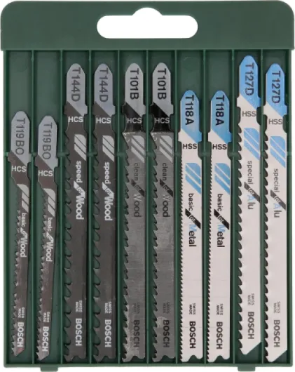 Accessories 10 pièces Jeu de lames de scie sauteuse Wood and Metal (bois et métal, accessoires emmanchement à deux dents de la scie sauteuse)