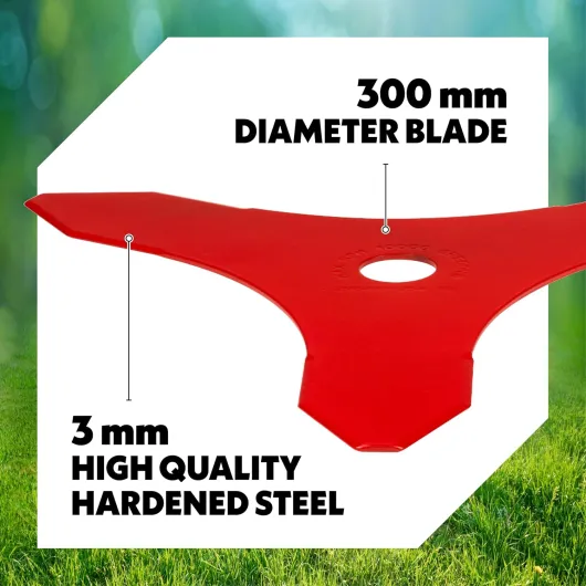 Lame de débroussailleuse Oregon 3,0 x 300 mm, lame universelle à 3 dents pour végétation haute et dense, compatible avec toutes débroussailleuses (Stihl, Echo, Husqvarna, etc.), réf - 295497-0 3.0 x 300 mm