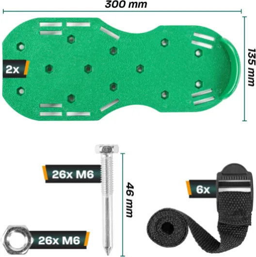 Sandales Aérateur Pelouse - Scarificateur Manuel - Aérateurs de Gazon - Aerateur Gazon Chaussures avec Pointes de 25mm - Chaussure d'aérateur de Pelouse à Taille réglable