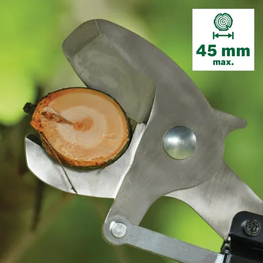 AdvancedPrune 18V-45 Sécateur sans fil (pour couper sans effort des branches jusqu'à 45 mm, système 18 V, jusqu'à 600 coupes, avec tige d'extension, sans batterie ni chargeur) Green 18 Volt - sans batterie Modèle Advanced