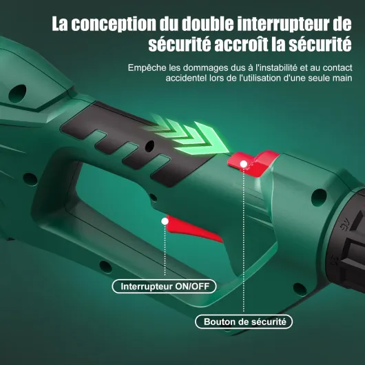 HYCHIKA Taille Haie Telescopique Electrique 900W, Elagueuse sur Perche, Electric Hedge Trimmer, Extensible 200-250 cm, Double Interrupteur et Double Poignée, pour Tailler Les Haies et Arbustes