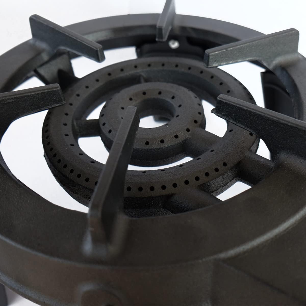 Rechaud Gaz Fonte véritable 9.8 KW 4 pieds 3 robinets + Tuyau gaz à vis 1.50m + Détendeur Butane