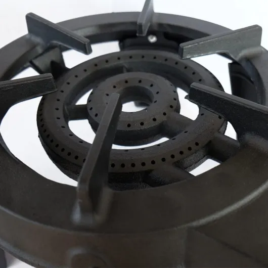 Rechaud Gaz Fonte véritable 9.8 KW 4 pieds 3 robinets + Tuyau gaz à vis 1.50m + Détendeur Butane