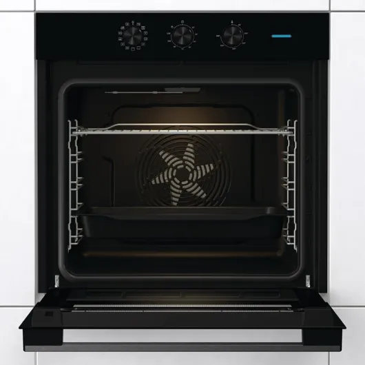 Hisense BI64111AB Four multifonction ventilé, Cavité XXL 77 litres, 12 fonctions de cuisson, nettoyage d'eau propre, classe A, préchauffage rapide, fonction pizza 300 °C, air frire, noir