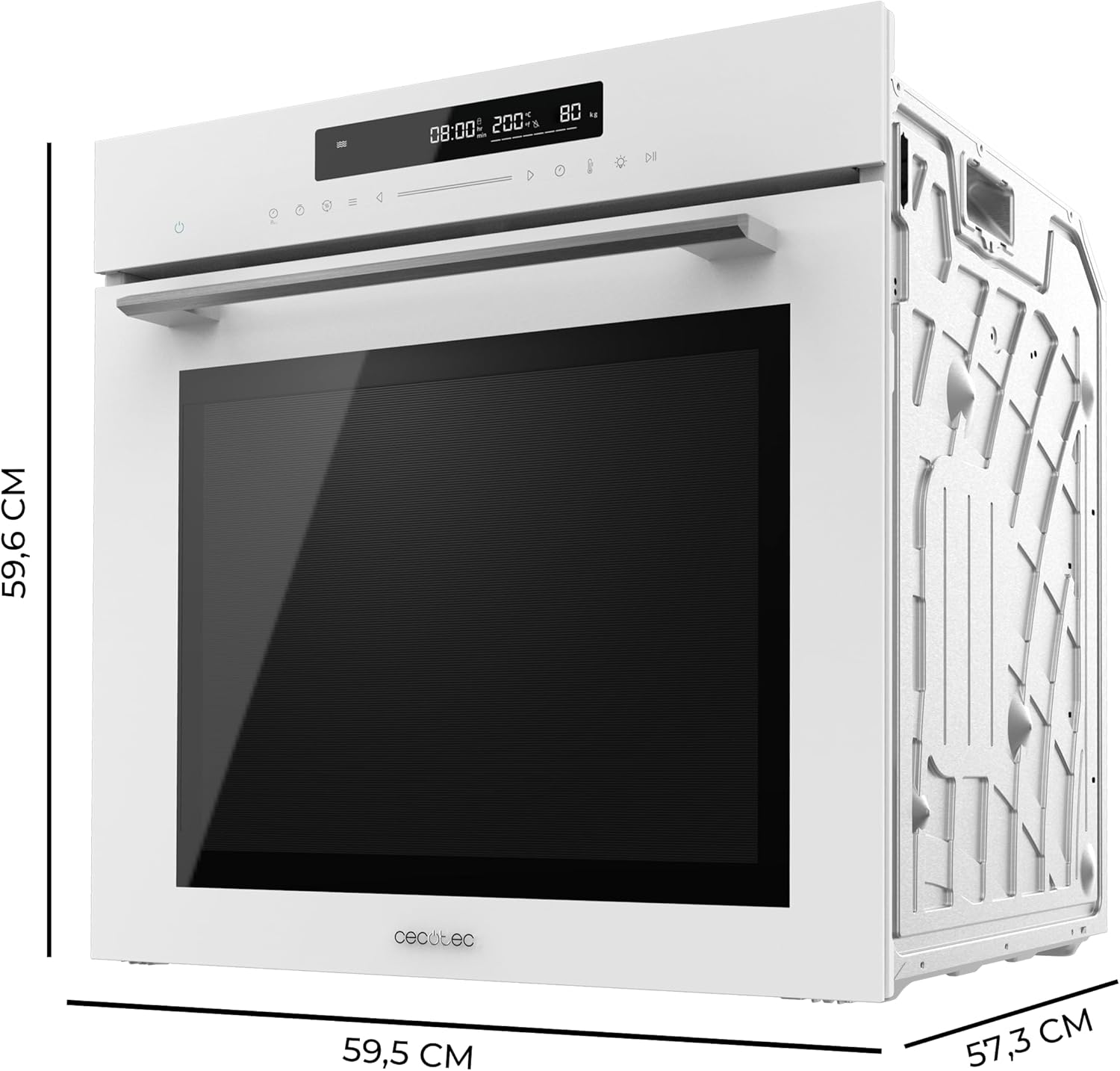 Four encastrable 60cm Bolero Hexa SM406000 Glass White A+ - 2900W, 72L, 12 Fonctions, Steak Master, Pizza Master, Steam Assist, Steam EasyClean, Mode Eco, Décongélation, Minuterie électronique Cristal Blanc