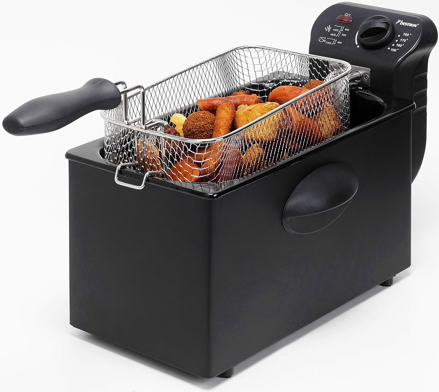 Friteuse à huile avec technologie zone froide, 3,5 litres, Avec régulateur de température, Lavable au lave-vaisselle, 2000 Watts, Aluminium, Couleur: Noir