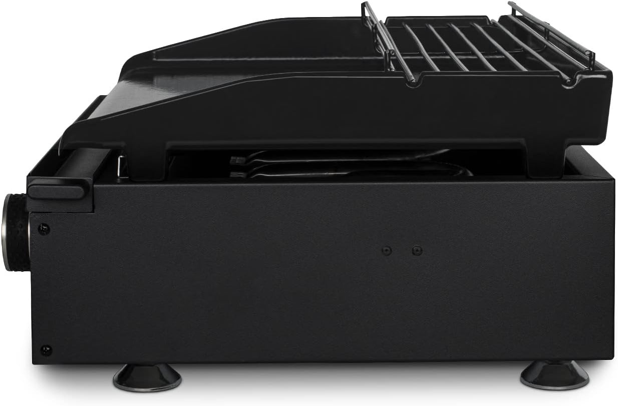 H.Koenig Plancha PLX1032 au Gaz 3 Brûleurs U Acier Inoxydable, Plaque Cuisson Fonte Émaillée, Alimentation Gaz Propane ou Butane, Répartition Homogène de la Chaleur, Température réglable jusqu'à 350°C