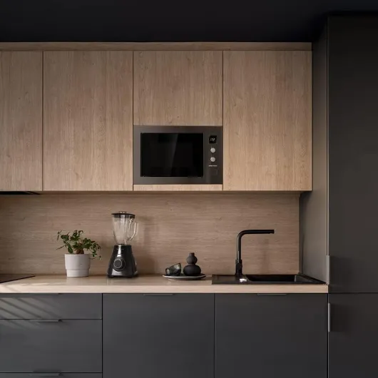 Micro-ondes encastrable numérique 25 litres avec gril GrandHeat 2550 Built-In Steel - 1320 W, 8 fonctions, minuterie, revêtement en acier inoxydable, plateau tournant de 31,5 cm - Numérique Acier