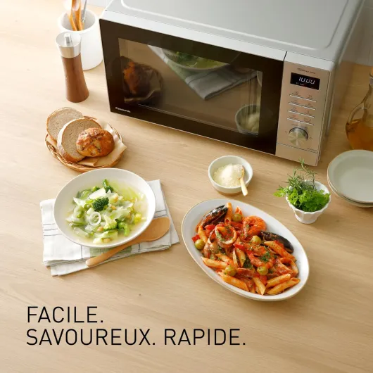 NN-SD36QSEPG 29L Four à Micro-Ondes Solo en acier inoxydable, 1000W, Décongélation Automatique, 11 Programmes Automatiques, Molette