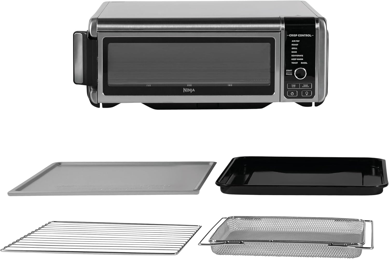 Foodi Four Multifonctions 8-en-1, Mini four portable, surfaces de travail, four multifonctions avec 8 fonctions de cuisson ; Air Fry, Rôtir, Griller, Cuire et plus encore - Argent/Noir SP101EU