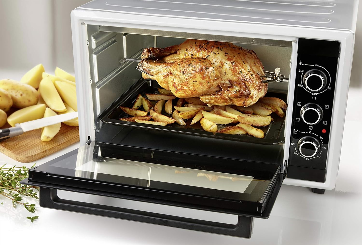 Brandt FC4200MW – Mini four Multifonction – Capacité 42L – Bandeau mécanique – 5 positions de cuisson – Puissance 1800W – 3 gradins – Blanc