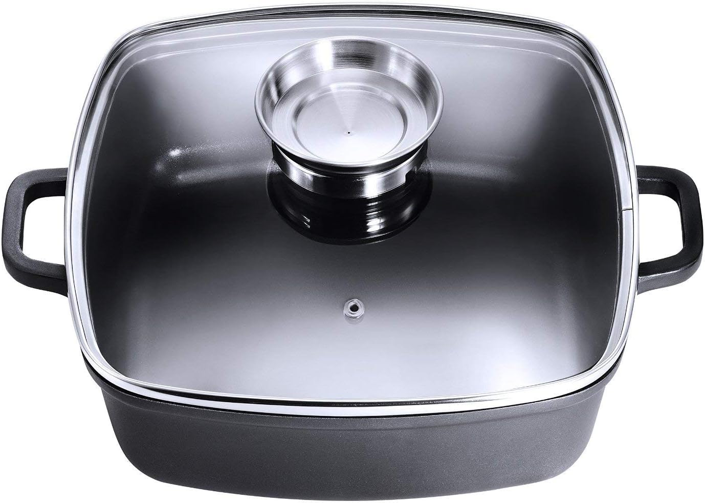 Rôtissoire Santorin en fonte d'aluminium 35 x 28 cm 5 litres avec couvercle en verre