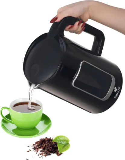 Bouilloire Electrique 1.7L - Grand Ecran Numérique - 5 programmes de Température Automatique et Réglable - Fonction Garder au Chaud - Socle 360° et Poignée Ergonomique - Couleur Noire