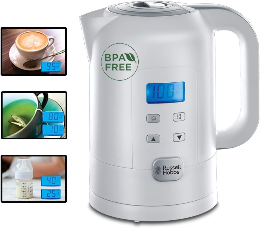 Bouilloire électrique [Réglage numérique précis température 25-100°C pour lait et aliments pour bébés, thés & plus] Precision Control (1,7L, 2200W, écran LCD, maintien au chaud) 21150-70