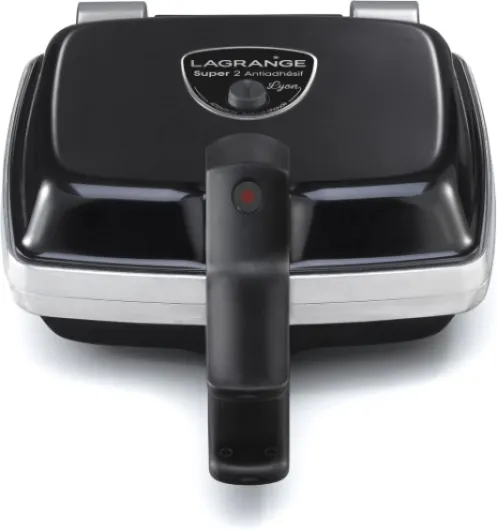 Super 2 antiadhésif noir avec jeu de plaques gaufres, gaufrettes et croque monsieur 1000W