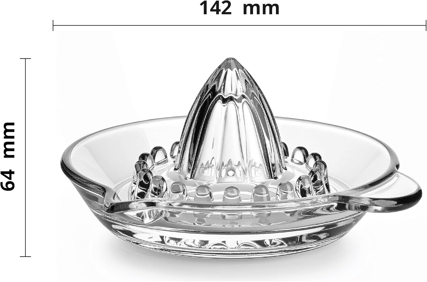 Presse Agrumes Manuel Citron Lime Orange en Verre Transparent Lavable au Lave-Vaisselle