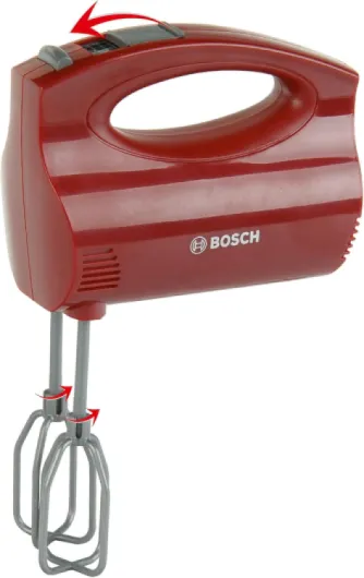 9574 Batteur à main Bosch - Fonctionne à piles avec fouets rotatifs - Dimensions : 19 cm x 7 cm x 12 cm - Jouet pour enfants à partir de 3 ans Piles non incluses