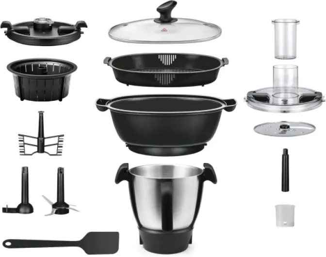 Robot Cuiseur Multifonctions Avec Balance Intégrée Et Écran Tactile - ROBICOOK Modèle Classique Blanc