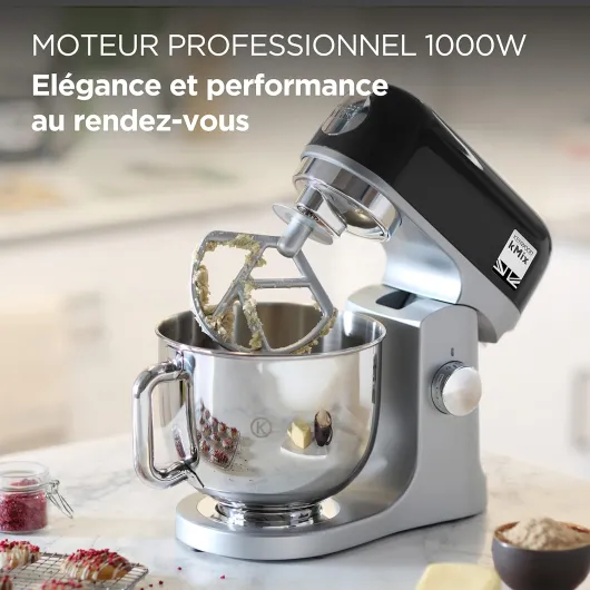 Robot pâtissier Kenwood kMix KMX750BK - bol 5 litres - 6 vitesses - 3 accessoires - noir Noir Unique