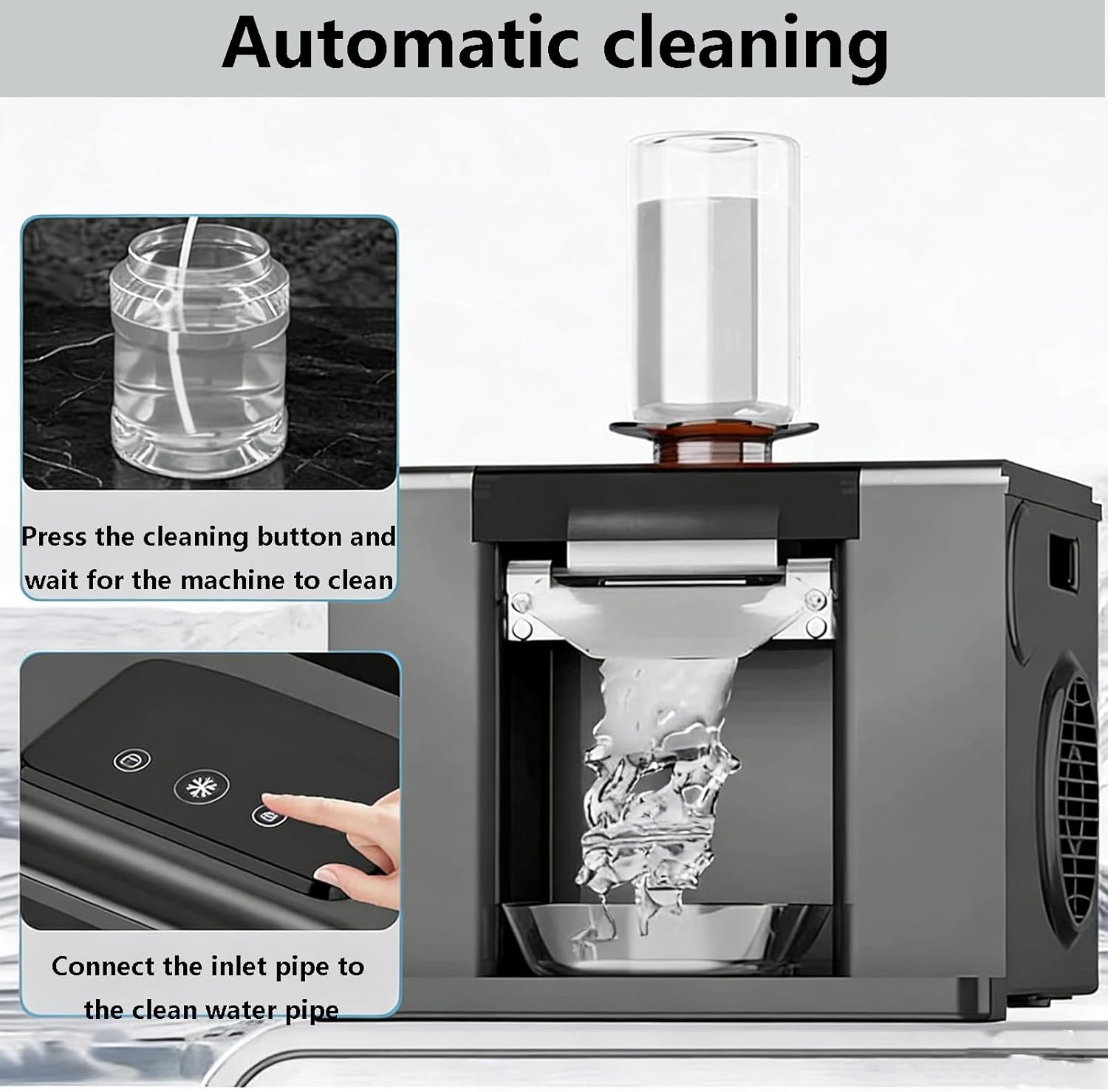 MINEYCHCEY Freezing Machine à Granité Professionnelle De 350 M L, Grande Capacité, Autonettoyante, Six Major Functions, sans Glaçons, pour Frappés, Milkshakes, Cocktails Et Vins Black Noir