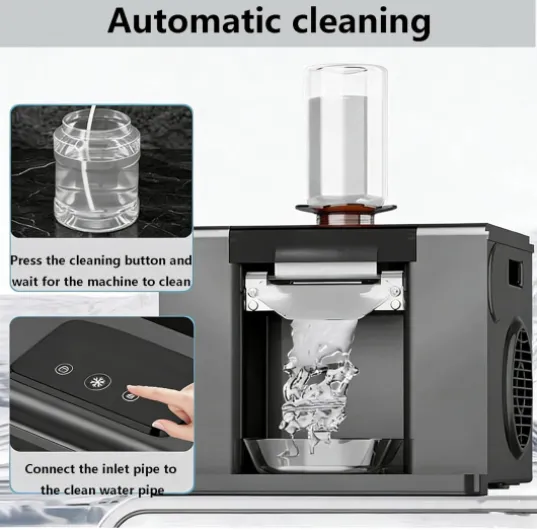 MINEYCHCEY Freezing Machine à Granité Professionnelle De 350 M L, Grande Capacité, Autonettoyante, Six Major Functions, sans Glaçons, pour Frappés, Milkshakes, Cocktails Et Vins Black Noir