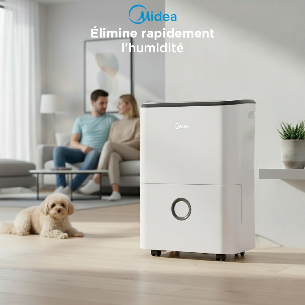 Déshumidificateur d air Anti Moisissure 20L - WIFI/APP, Purification electrique, Adsorbeur d'humidité auto, Mode Séchage du Linge & Anti-Condensation - Dehumidifier Idéal pour 50m² Déshumidificateur - 20 L