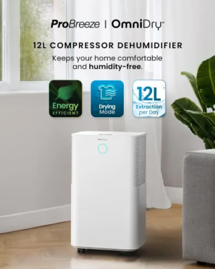 Déshumidificateur Compresseur 12 L/jour avec capteur d'humidité automatique, Séchage du linge, Drainage continu, Mode Nuit & Minuterie 24 heures - Réduit humidité, moisissure, condensation 12L - Blanc